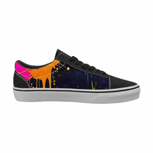 MEN'S Paint Splatter Canvas Lace-Up Vibrant Chaos Custom Shoes