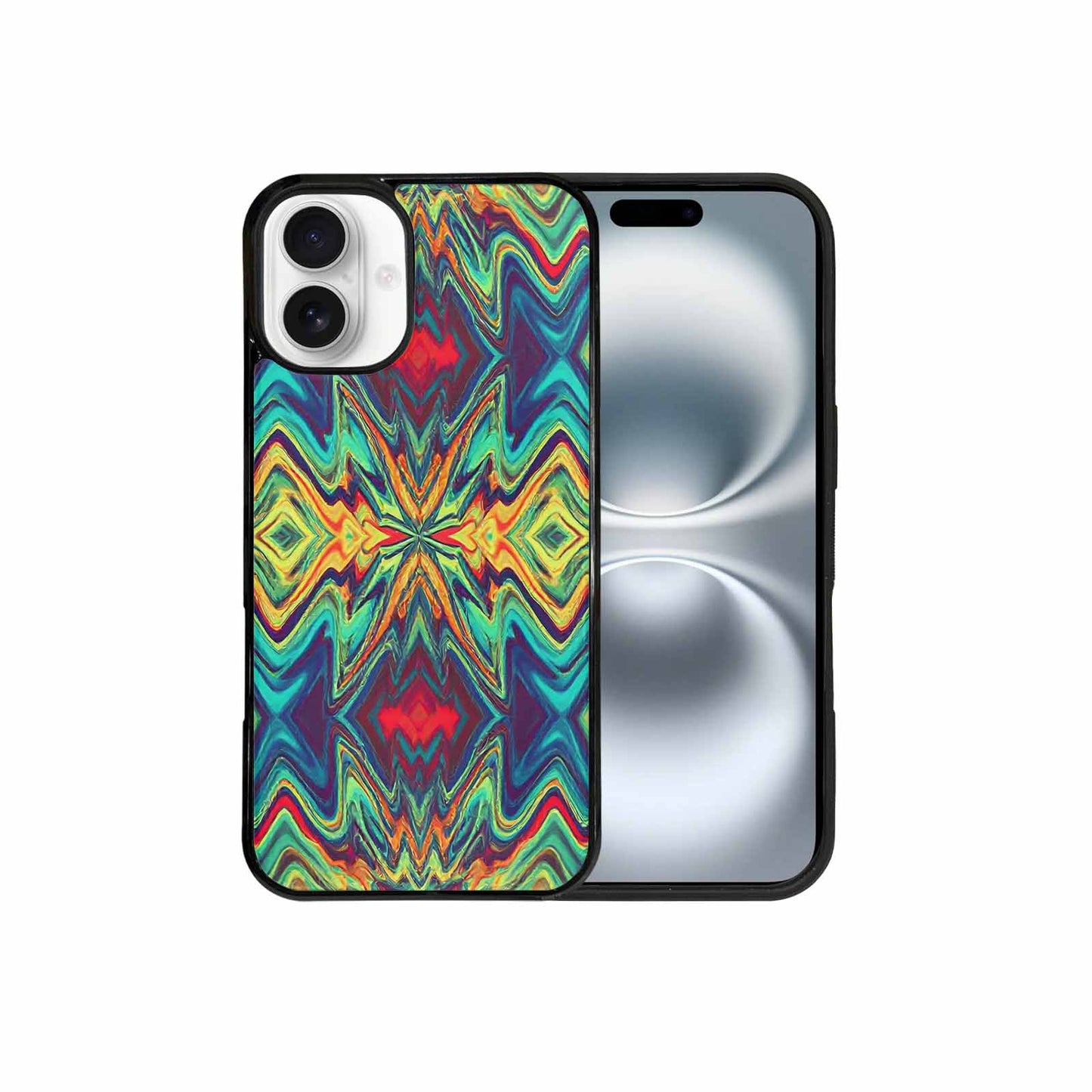 iPhone 16 Plus Case — Holographic Tribal Blaze, Custom Phone Case