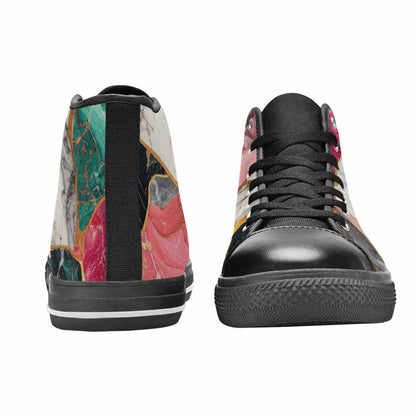 MEN'S Marble Stone Texture High Top Canvas Wallpaper Art Sneakers
