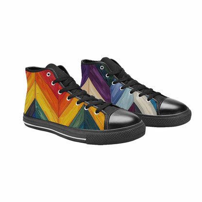 MEN'S Progress Pride Flag High Top Canvas Vivid Custom Shoes