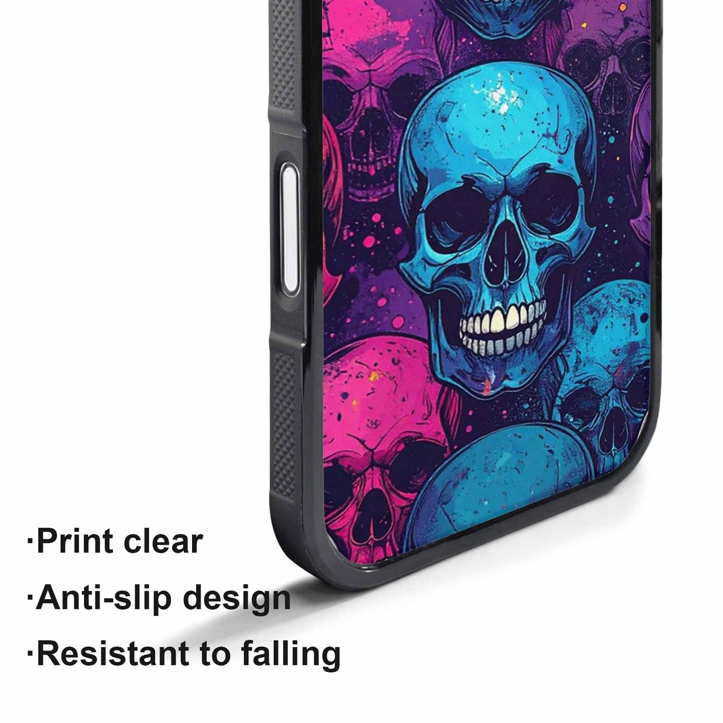 iPhone 17 Pro Case — Skulls Splatter Collages Art Skulls Gothic, Unique Phone Case Design