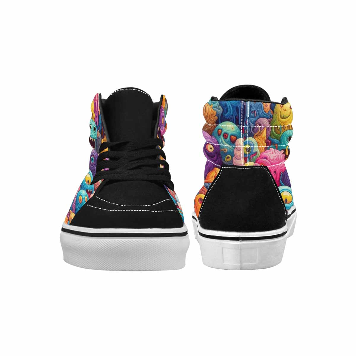 MEN'S Melting Ice Cream Monster High Top Canvas Dreamlike Custom Shoes