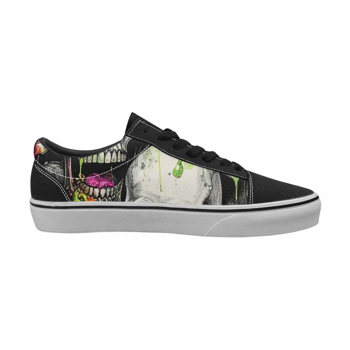 WOMEN'S Rainbow From Skull S Lace-Up Canvas Vibrant Chaos Sneakers
