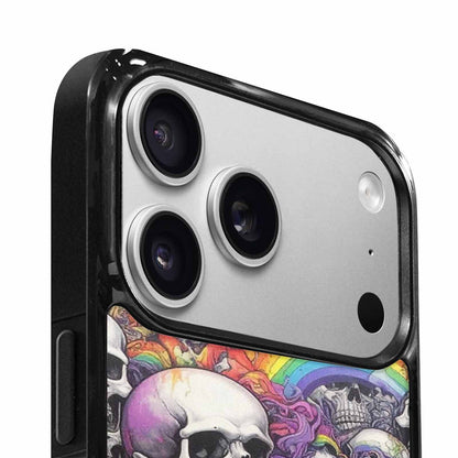 iPhone 17 Pro Max Case — Black &amp; Purple Ink Gothic Skulls, Customized Protective Case