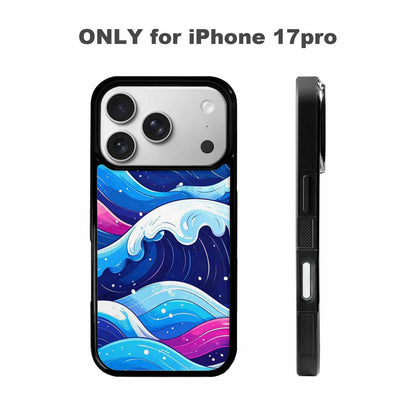 iPhone 17 Pro Case — Glossy Winter Wave Seamless Cartoon Cute, Custom Print Case Cover