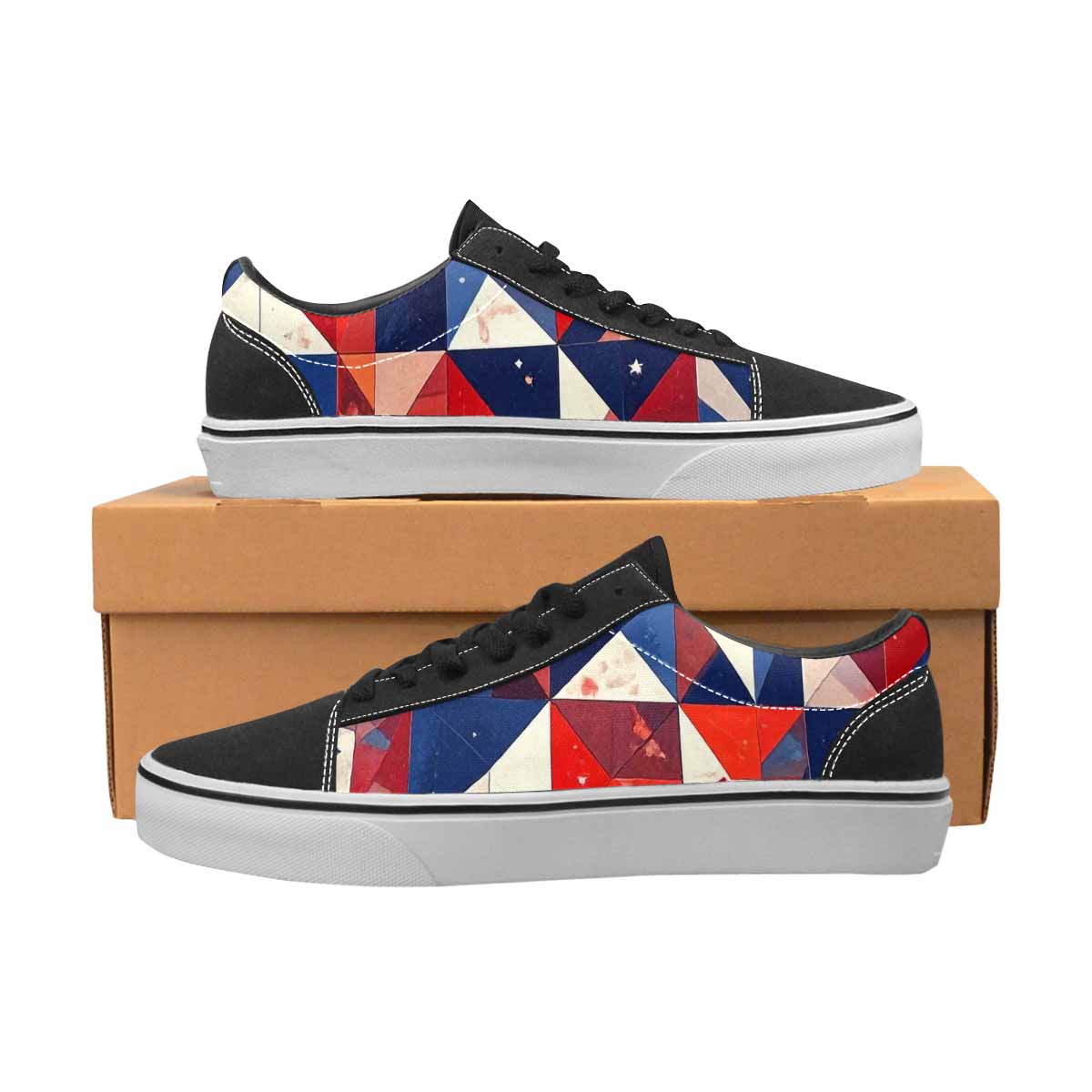 WOMEN'S American Flag Stars Canvas Lace-Up Surreal Sneakers