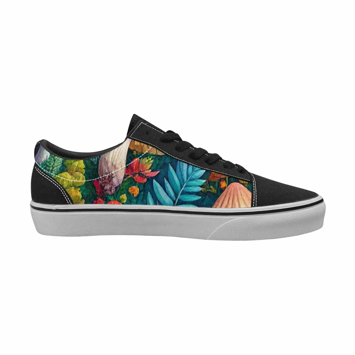 WOMEN'S Mushrooms  Botanical Mushrooms Lace-Up Canvas Grunge Shoes