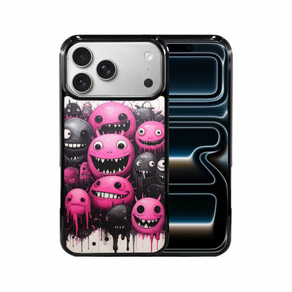 iPhone 17 Pro Max Case — Black &amp; Pink Ink Cartoon Cute, Personalized Phone Case