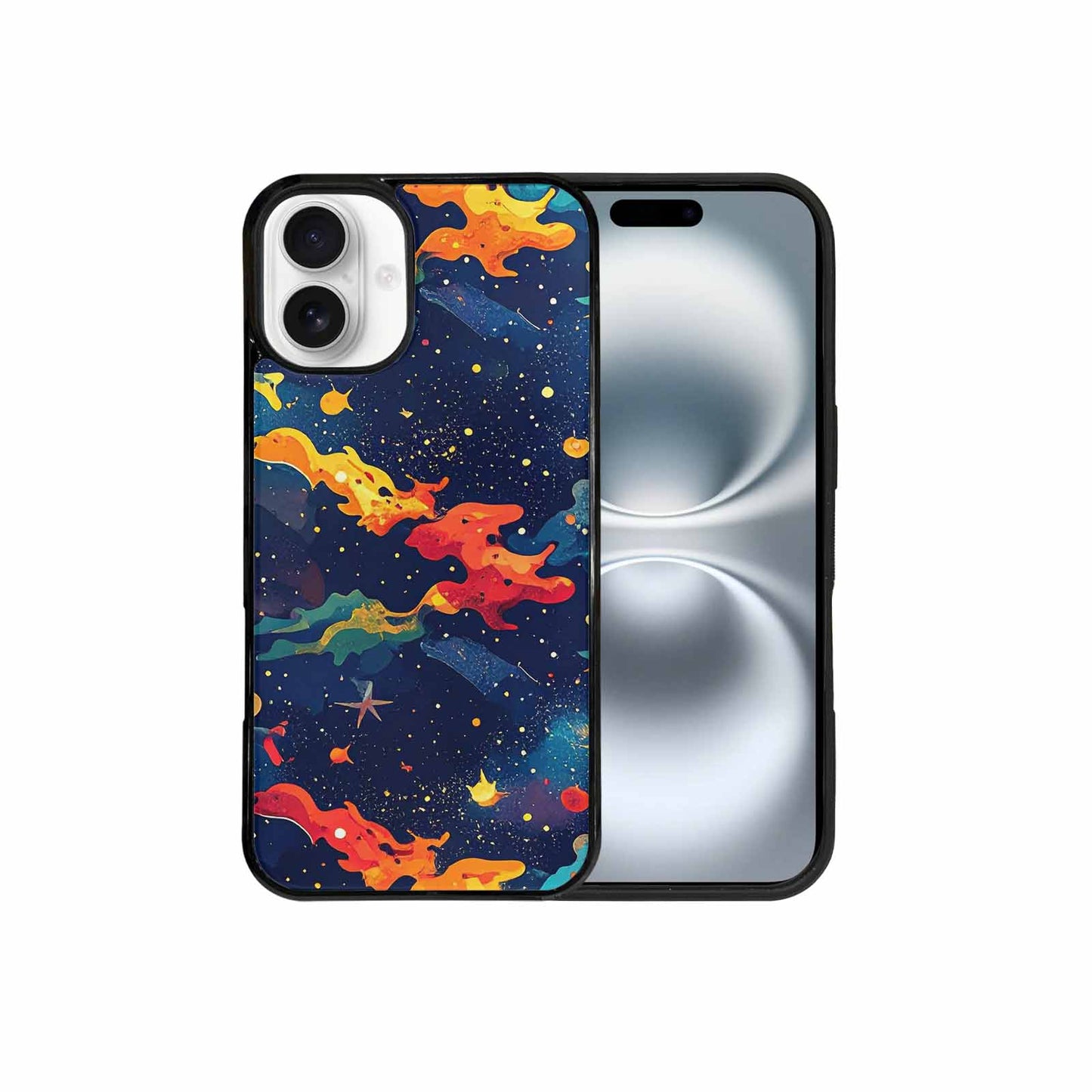 iPhone 16 Plus Case — Cosmic Camo Harmony, Customized Protective Case
