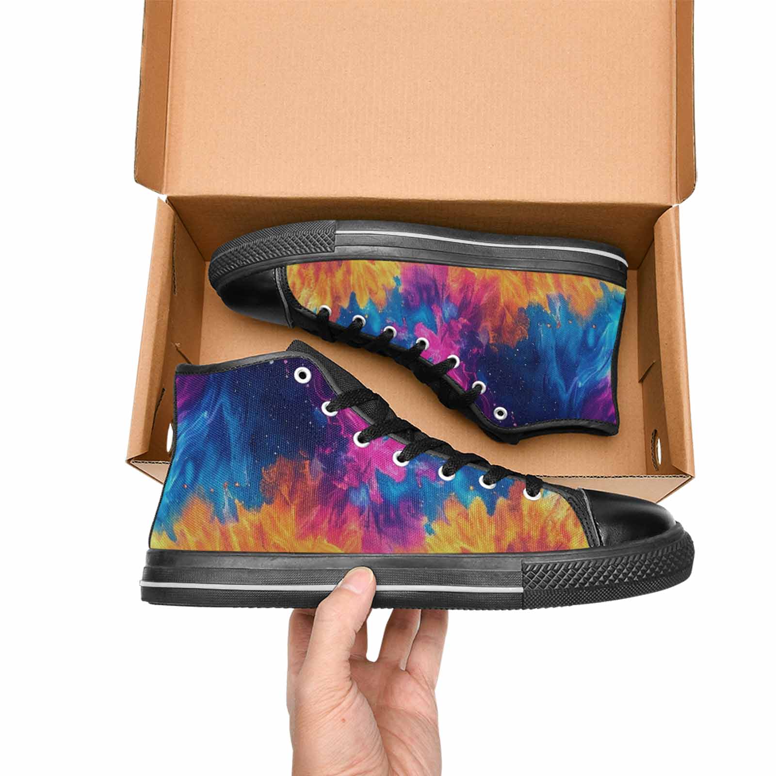 WOMEN'S Tie Dye Galaxy High Top Canvas Y2K Sneakers