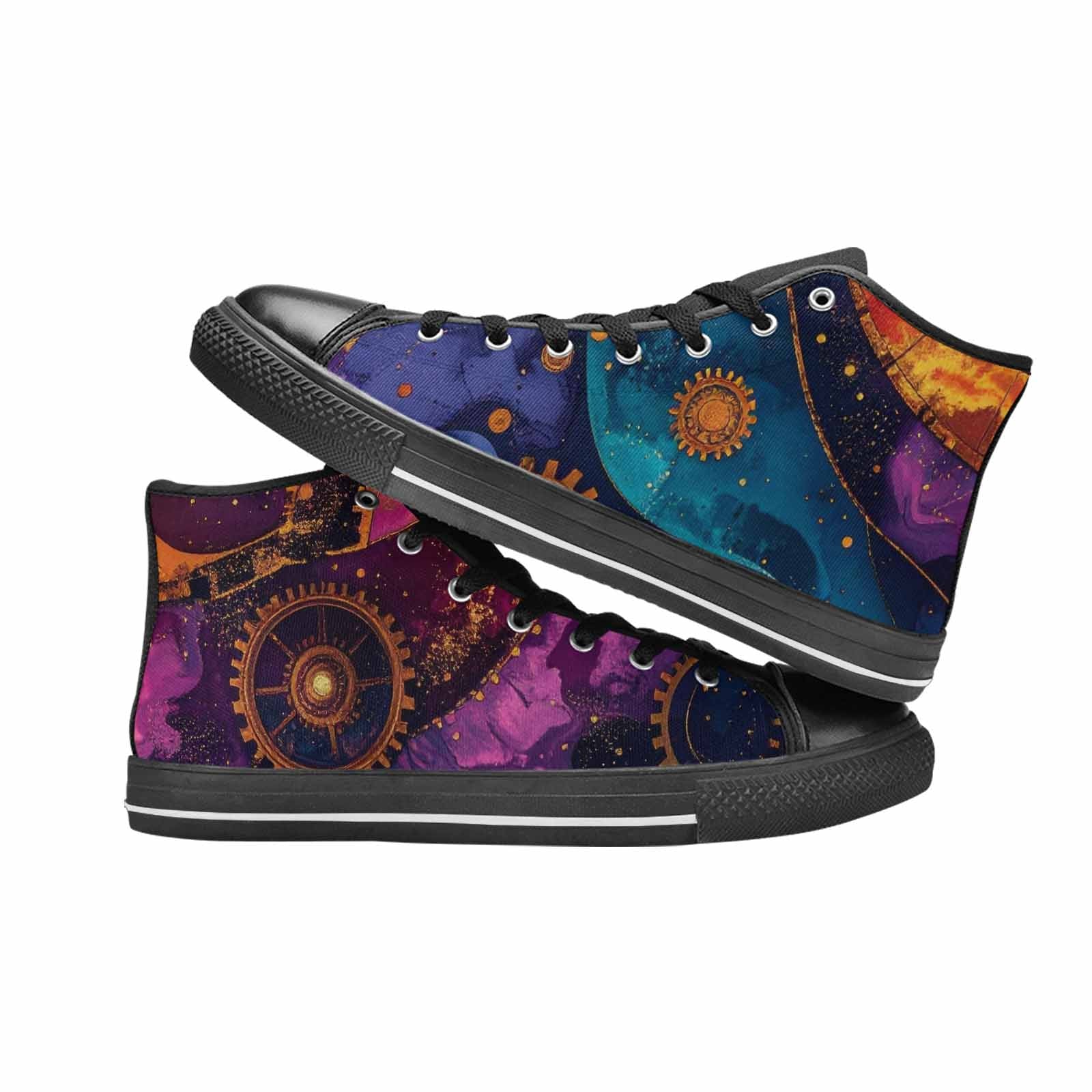 WOMEN'S Steampunk Galaxy High Top Canvas Surreal Custom Shoes