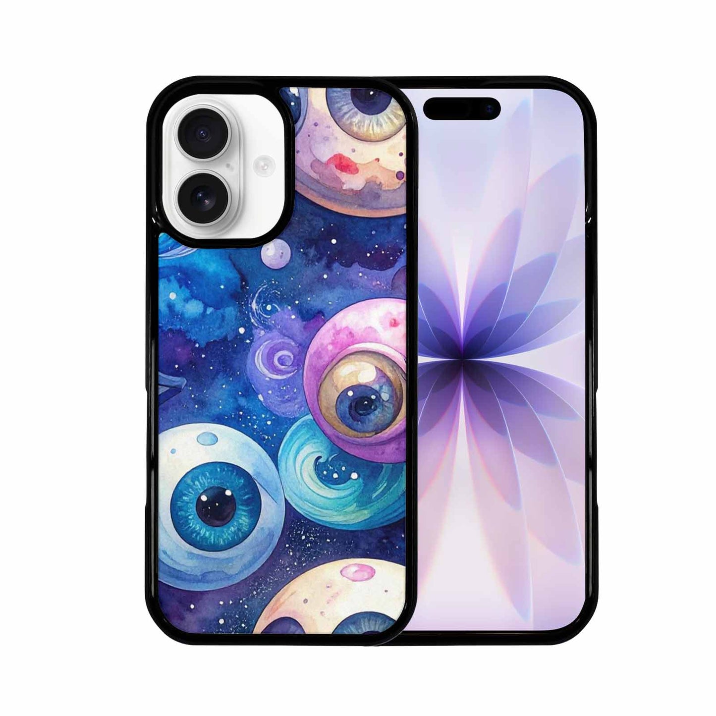 iPhone 17 Case — Cartoon Eyeballs Galaxy Space, Custom Art Phone Cover