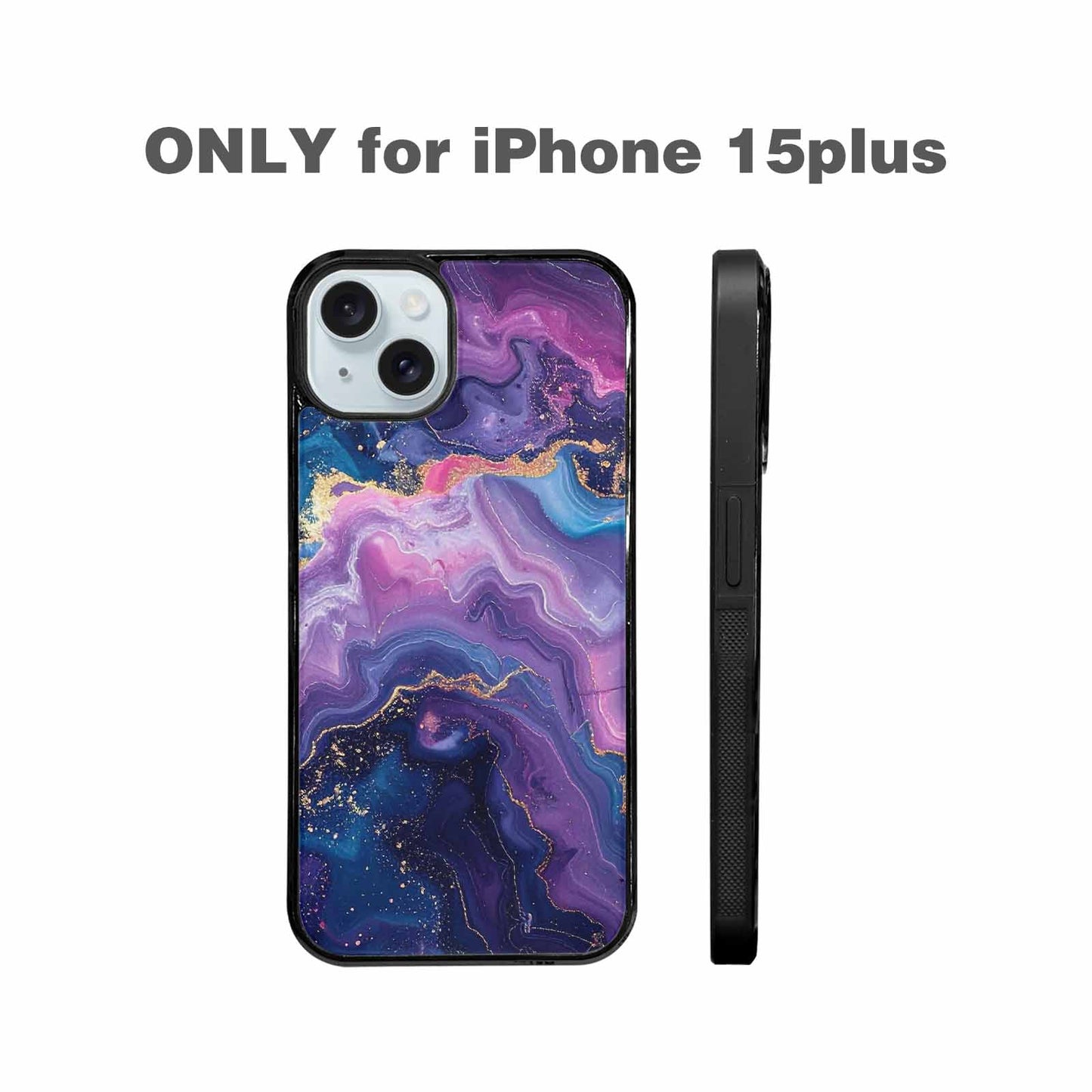 iPhone 15 Plus Case — Marble Galaxy, Custom Printed Phone Case