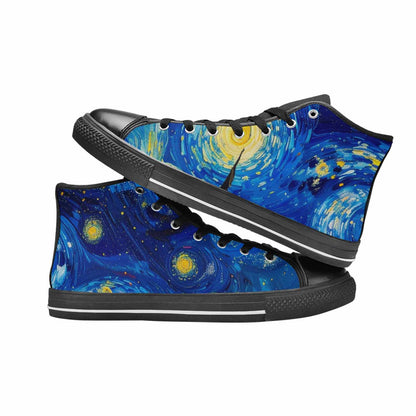 WOMEN'S Starry Night Van Gogh High Top Canvas Cottagecore Shoes