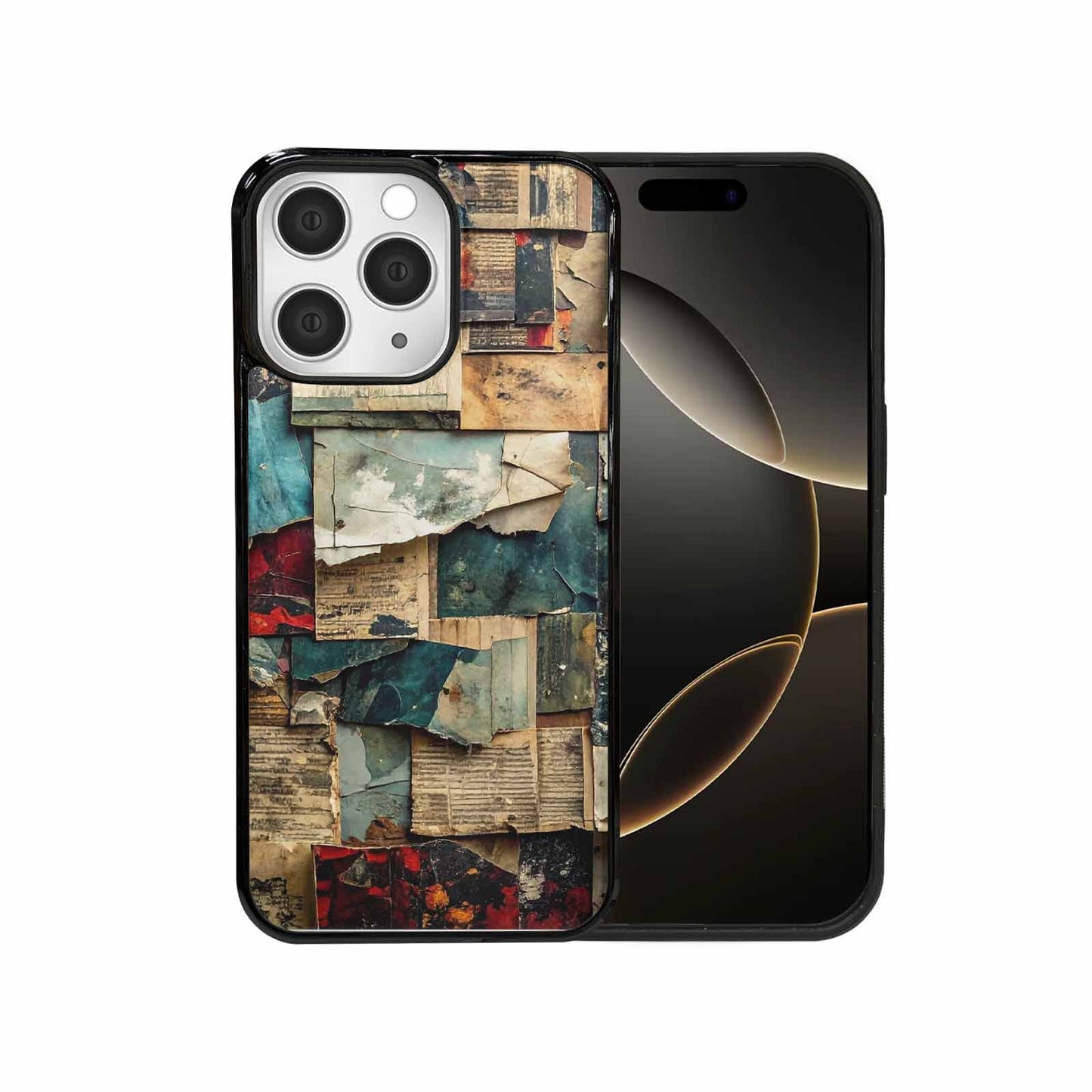 iPhone 15 Pro Max Case — Distressed Grunge Texture Pattern Hundreds Of, Customized Protective Case