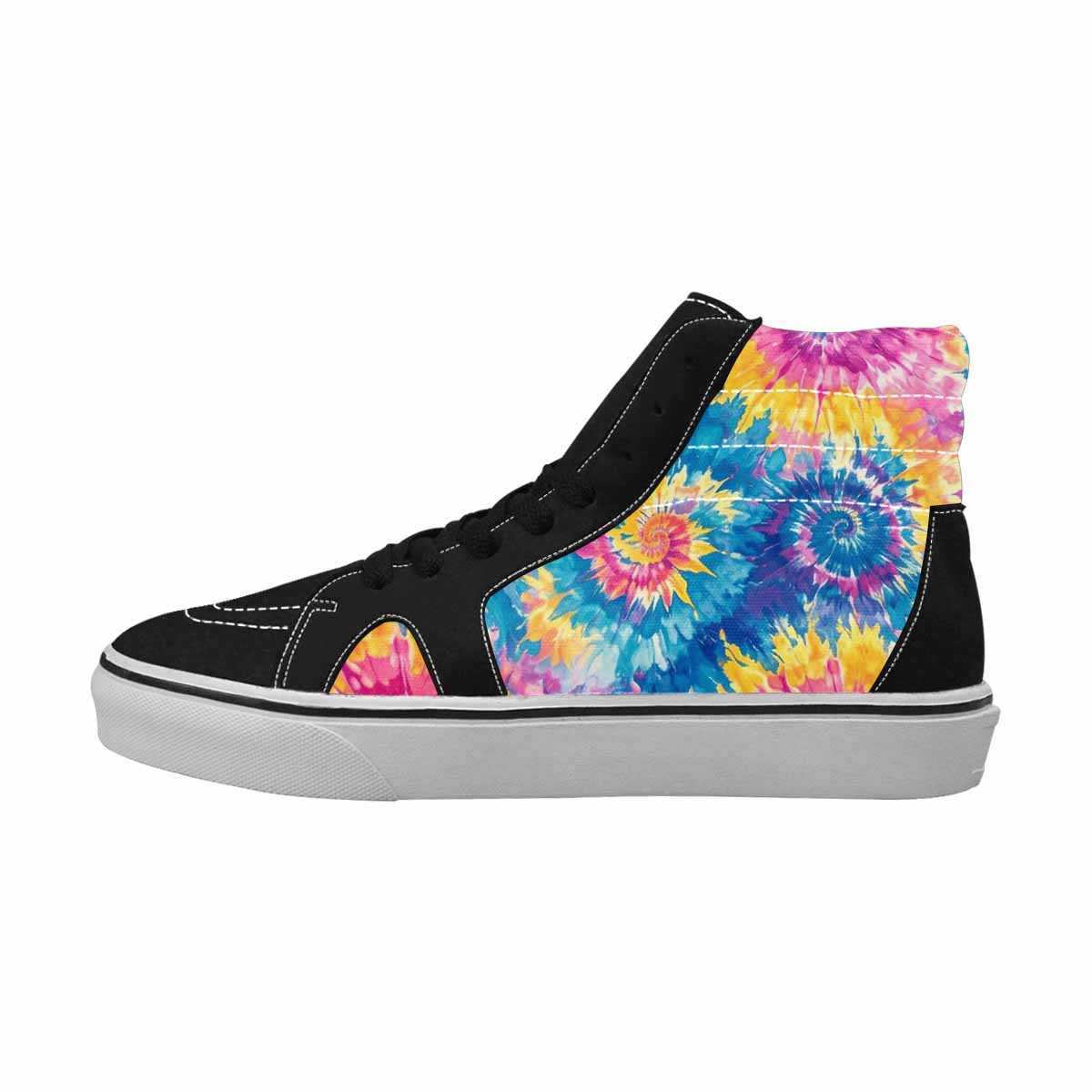 WOMEN'S Tie Dye Swirl High Top Canvas Surreal Custom Shoes