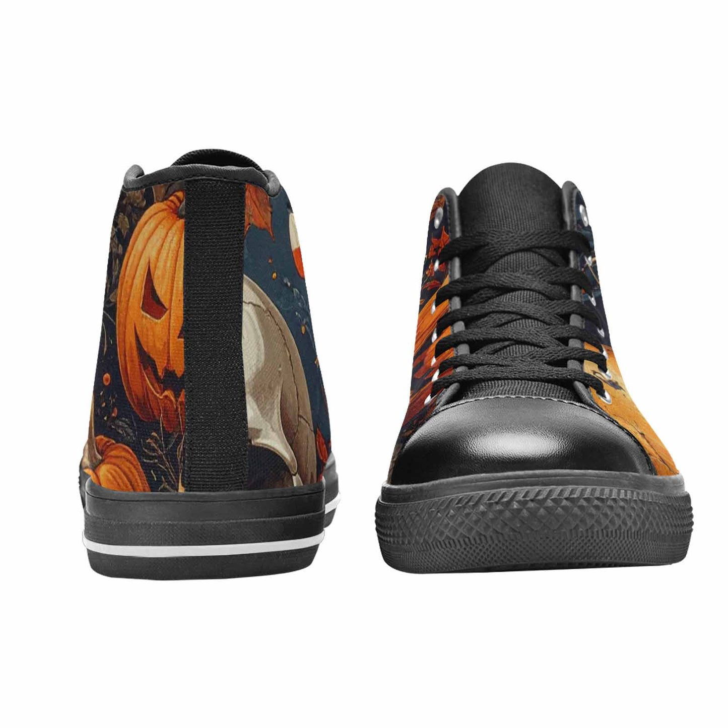 WOMEN'S Halloween Skulls Pumpkins High Top Canvas Dreamcore Custom Shoes