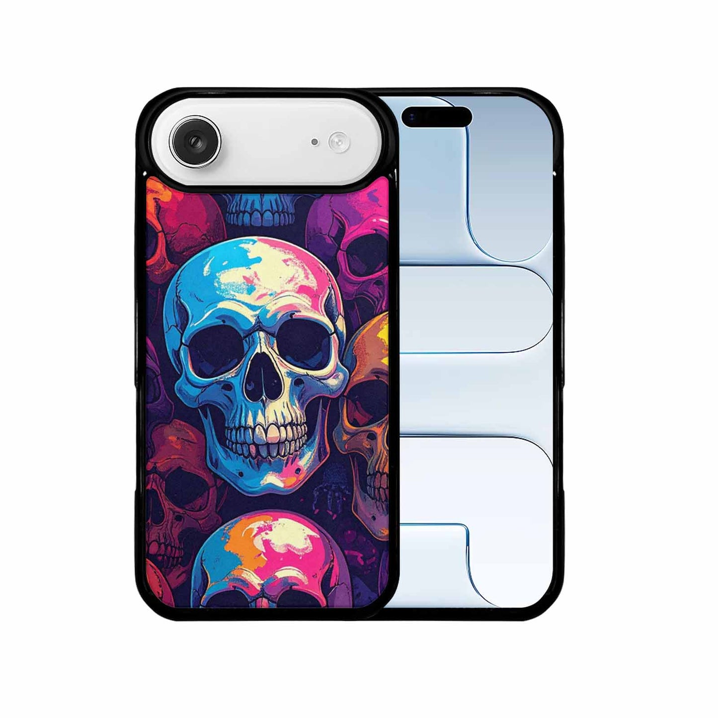 iPhone 17 Air Case — Iridescent Millions Of Paw Gothic Skulls, Unique Phone Case Design