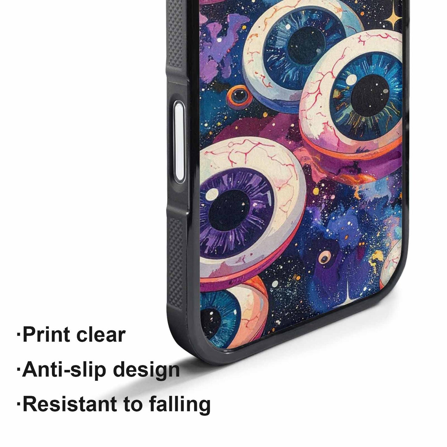 iPhone 17 Pro Max Case — Cartoon Eyeballs Galaxy Space, Custom Designed Case Cover