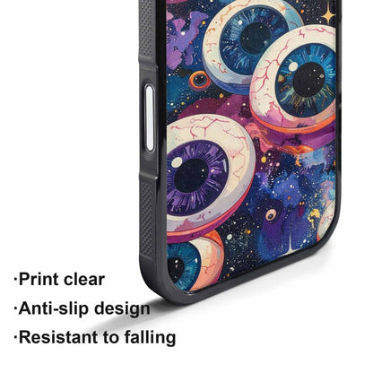 iPhone 17 Pro Max Case — Cartoon Eyeballs Galaxy Space, Custom Designed Case Cover