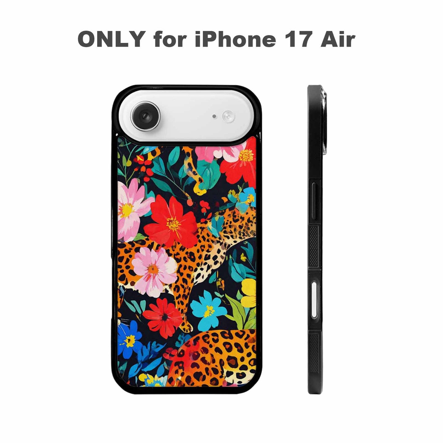 iPhone 17 Air Case — Leopard Print Floral Animal Print, Custom Printed Phone Case