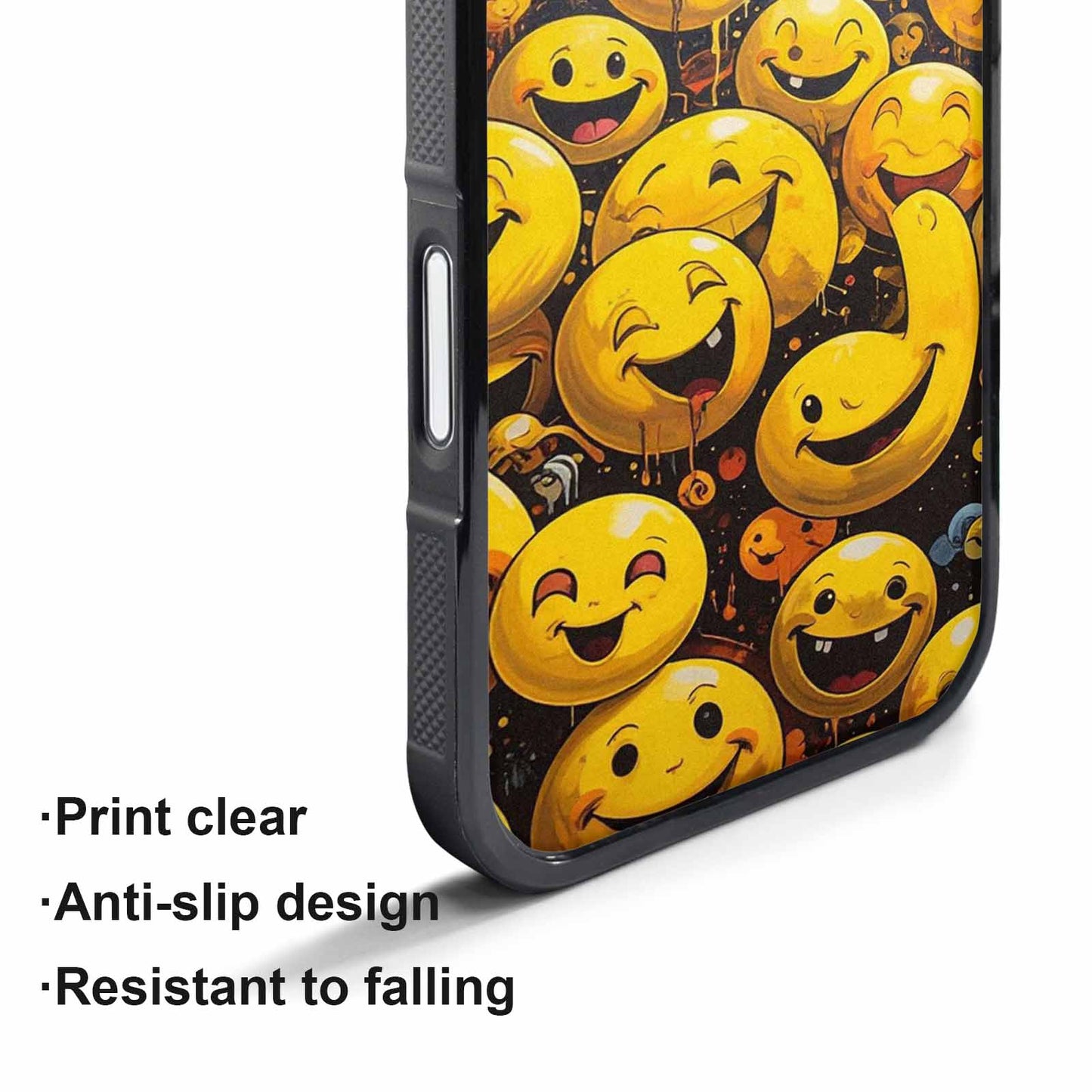iPhone 17 Pro Max Case — Melting Moon Smiley Yellow Original Art, Customized Protective Case