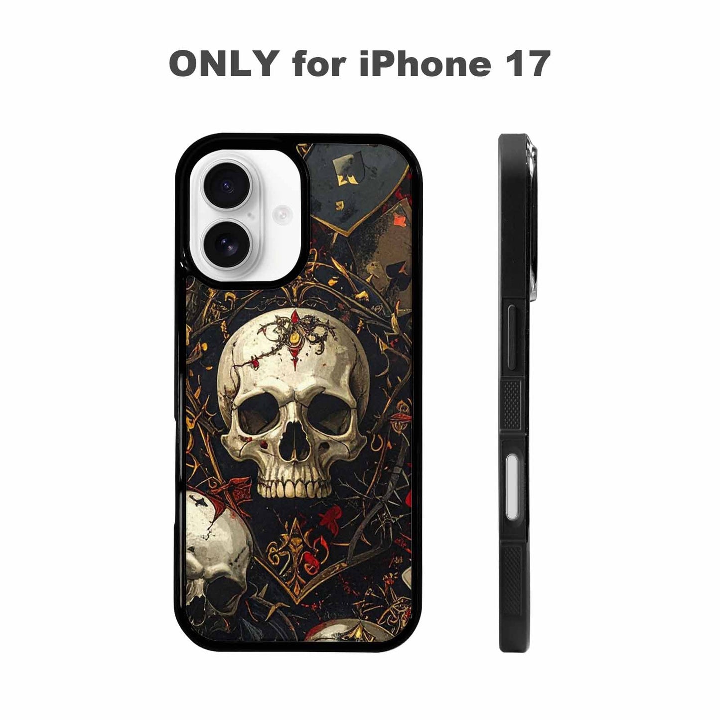 iPhone 17 Case — Skull Dark Art Gothic Print Gothic, Customized Protective Case