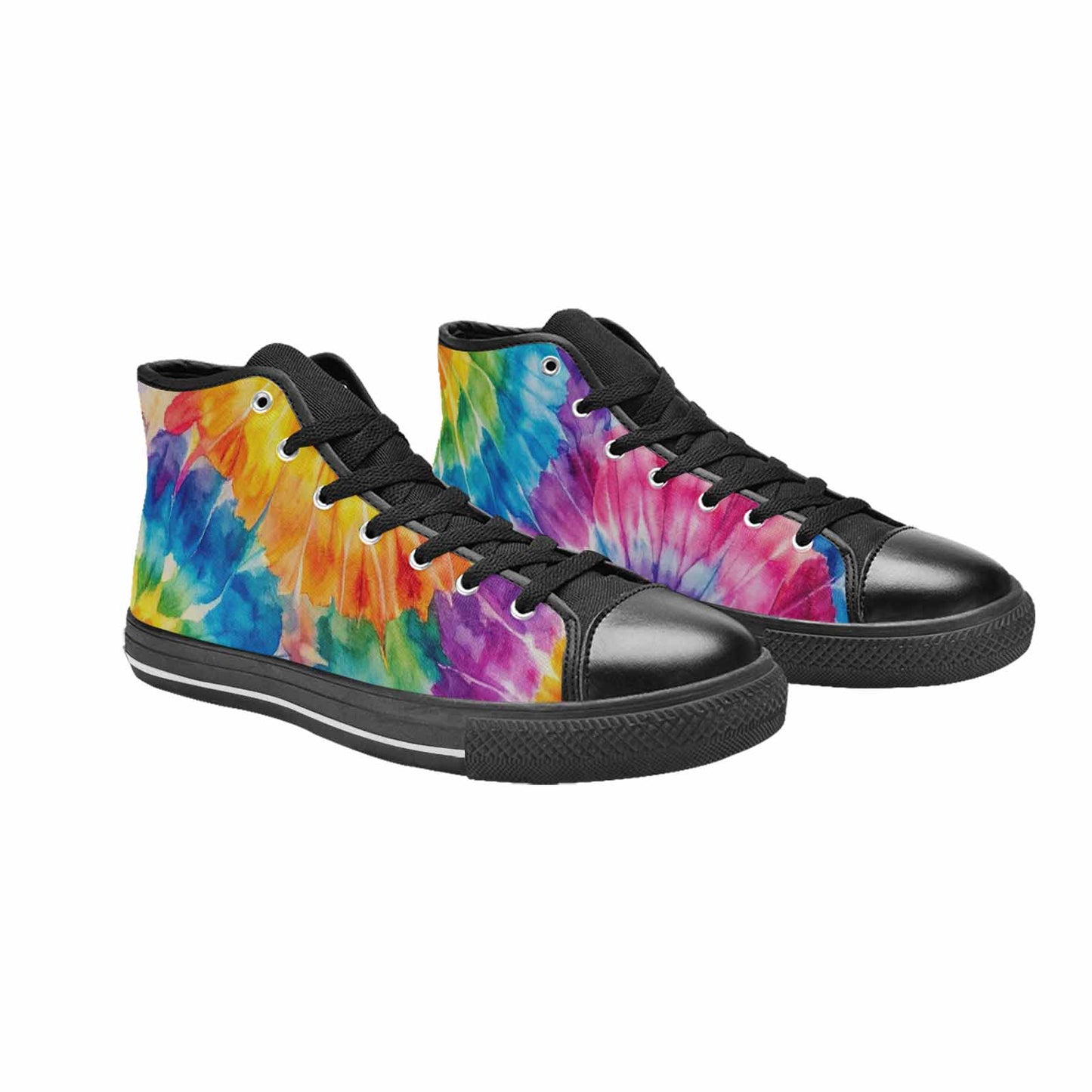 MEN'S Tie Dye Swirl High Top Canvas Dark Academia Shoes