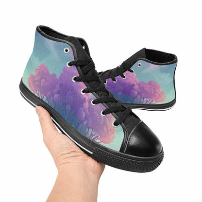 MEN'S Surrealist Dreamscape High Top Canvas Vibrant Chaos Sneakers