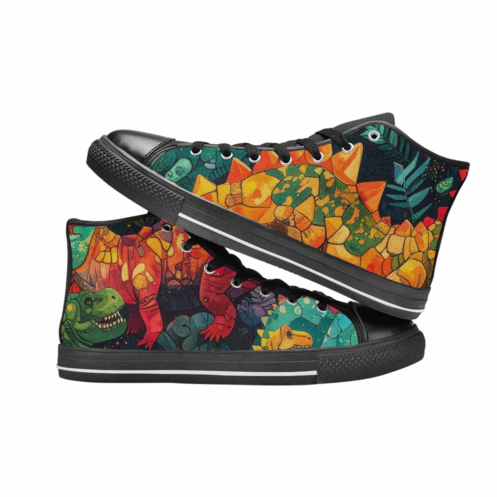 MEN'S Dinosaur Silhouette High Top Canvas Wallpaper Art Sneakers