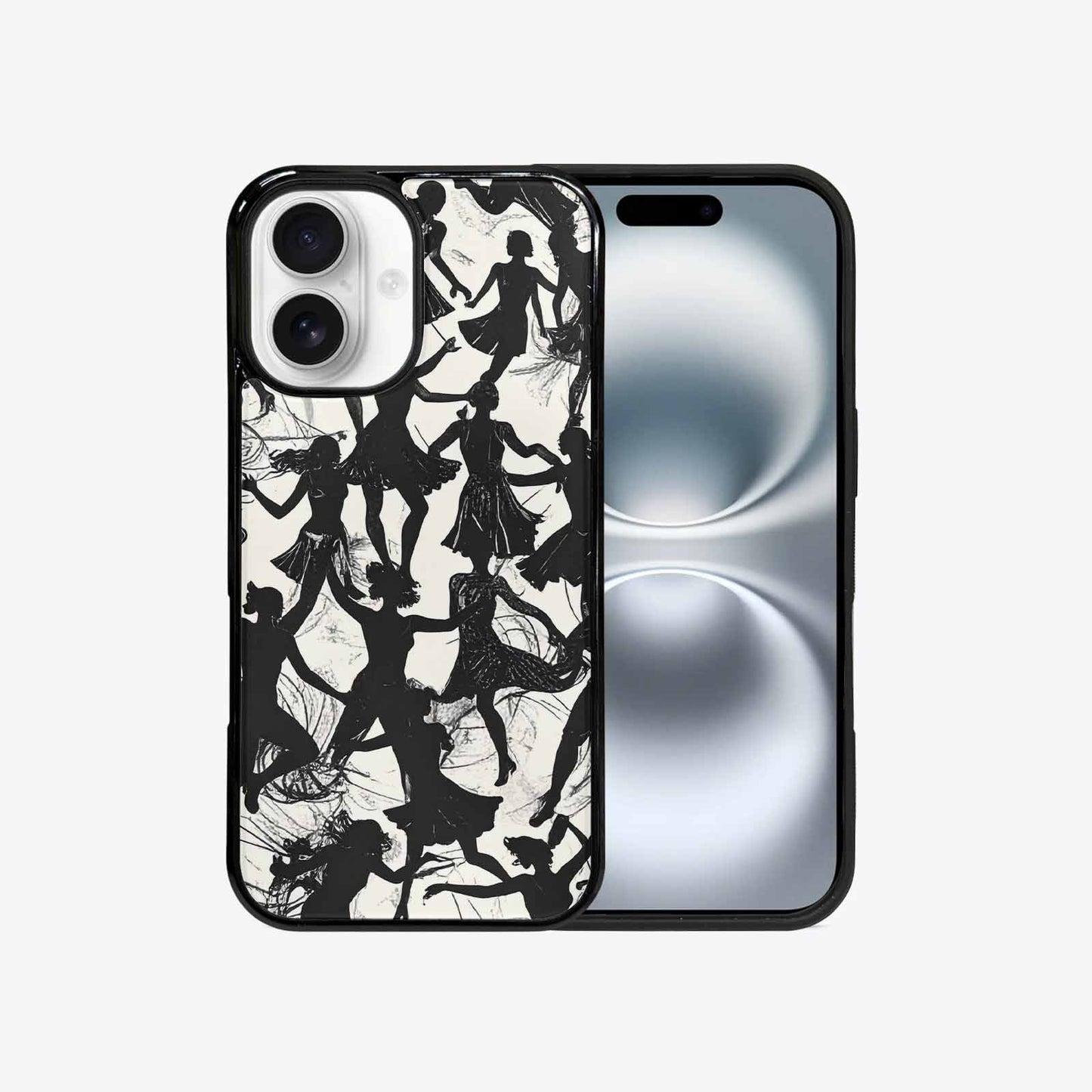 iPhone 16 Case — Bold Dancing Figure Line Art Pattern, Custom Designed Case Cover