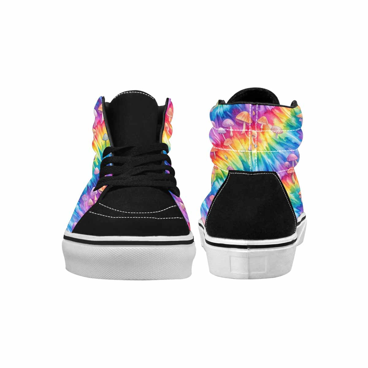MEN'S Mushrooms  Tie Dye High Top Canvas Kaleidoscope Custom Sneakers
