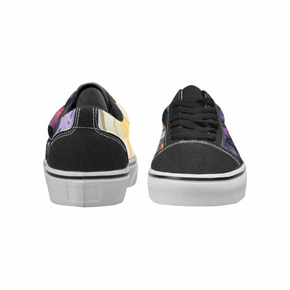 WOMEN'S Rainbow Drip Mushrooms Lace-Up Canvas Surreal Custom Shoes