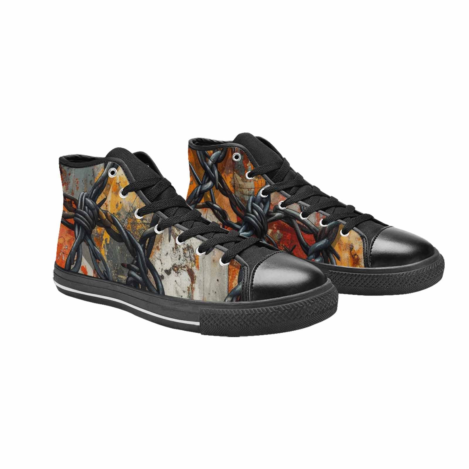 MEN'S Barbed Wire Chain High Top Canvas Dark Academia Sneakers