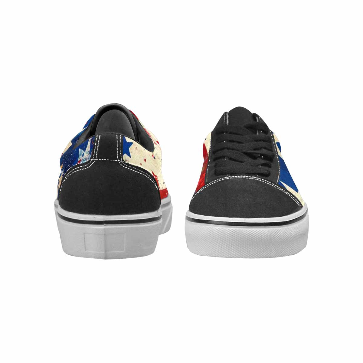 WOMEN'S Patriotic Stars Stripes Lace-Up Canvas Wallpaper Art Custom Sneakers