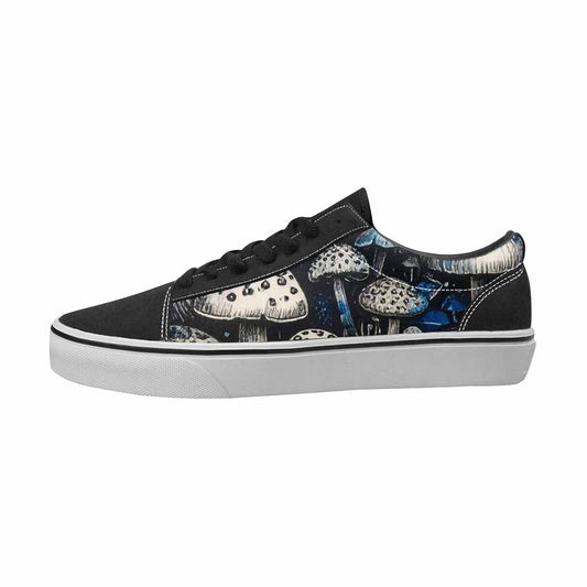 MEN'S Mushrooms Black & Blue Ink Canvas Personalized Kaleidoscope Custom Shoes