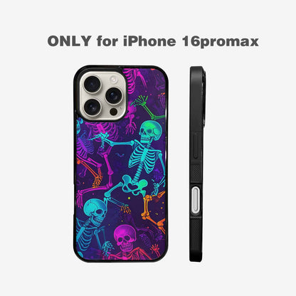 iPhone 16 Pro Max Case — Glowing Skeleton Pattern Hundreds Of Small, Original Design Phone Case