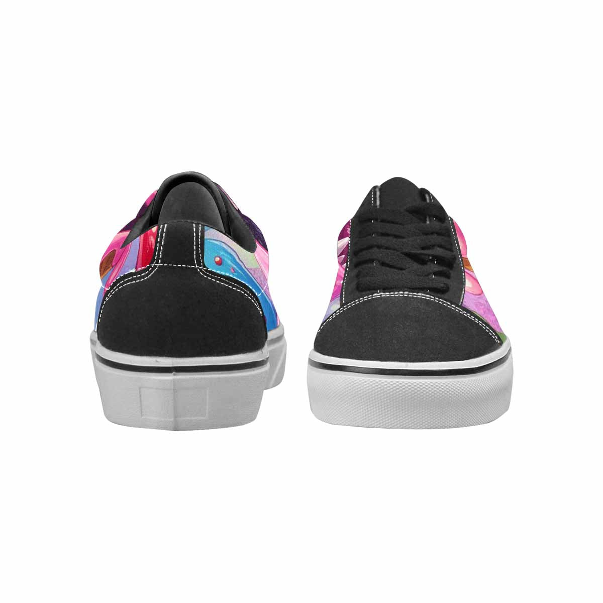 WOMEN'S Melting Icecream Monster Cherry Canvas Lace-Up Grunge Custom Sneakers