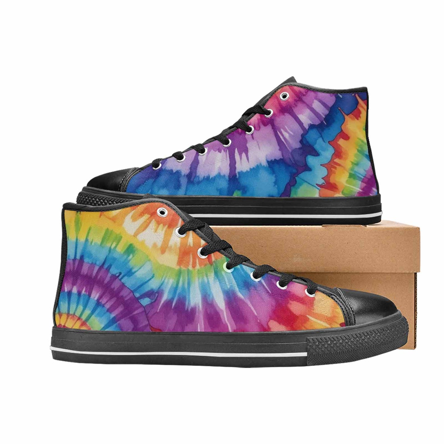 WOMEN'S Tie Dye - High Top Canvas Cottagecore Shoes