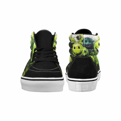 MEN'S Melting Moon Smiley High Top Canvas Wallpaper Art Custom Sneakers