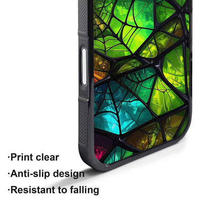iPhone 17 Pro Case — Neon Camo Spider Web Camo, Personalized Phone Case