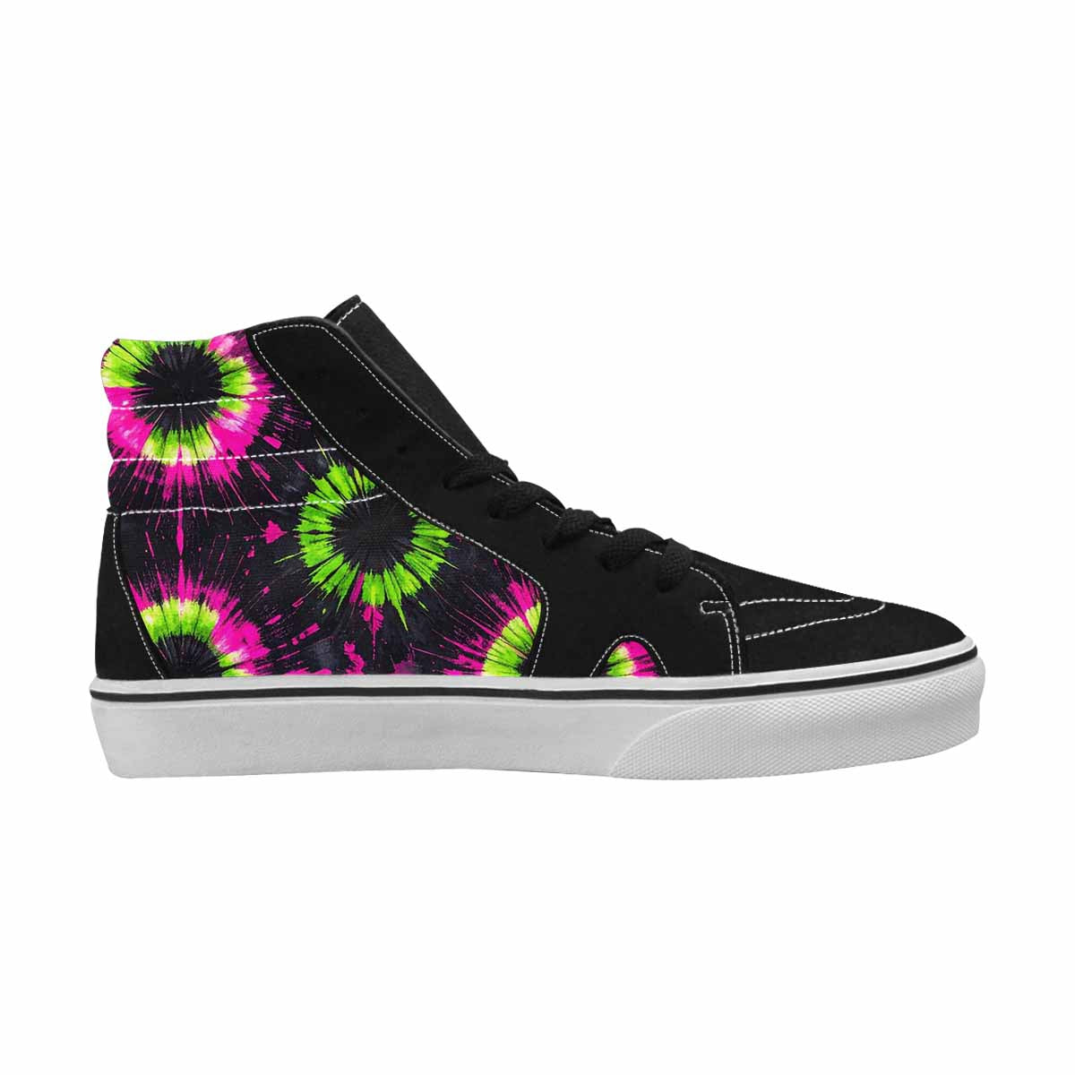 WOMEN'S Acid Wash Tie Dye Neon High Top Canvas Grunge Custom Shoes