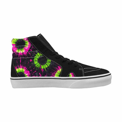 WOMEN'S Acid Wash Tie Dye Neon High Top Canvas Grunge Custom Shoes