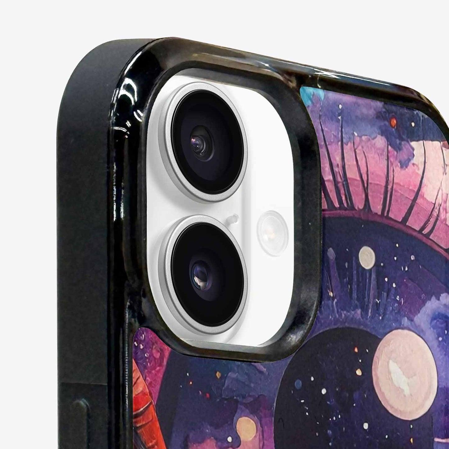 iPhone 16 Case — Cartoon Eyeballs Galaxy, Custom Made Phone Cover