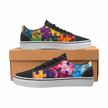 WOMEN'S Autism Puzzle Pieces Lace-Up Canvas Y2K Shoes