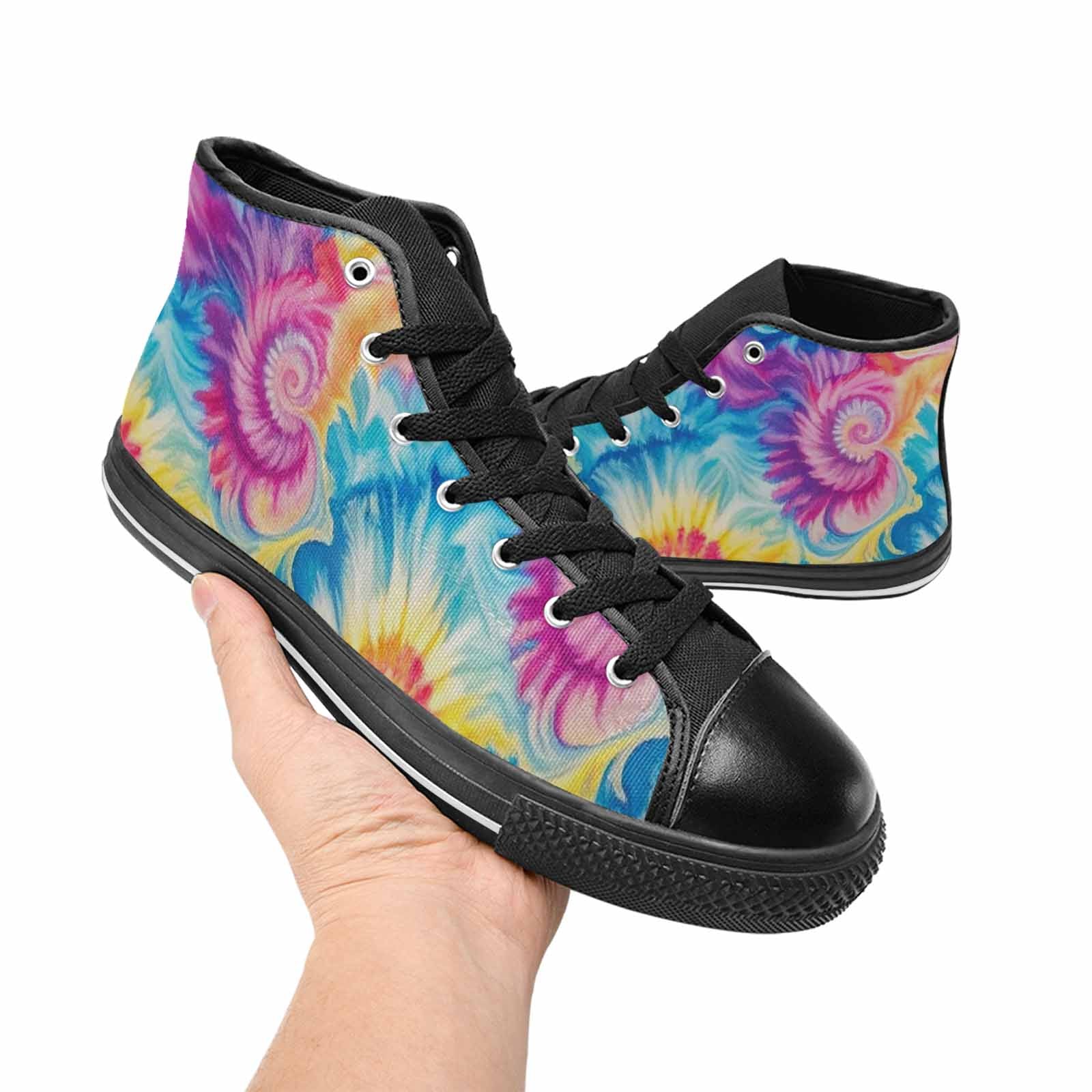 MEN'S Tie Dye Swirl High Top Canvas Neon Fantasy Shoes