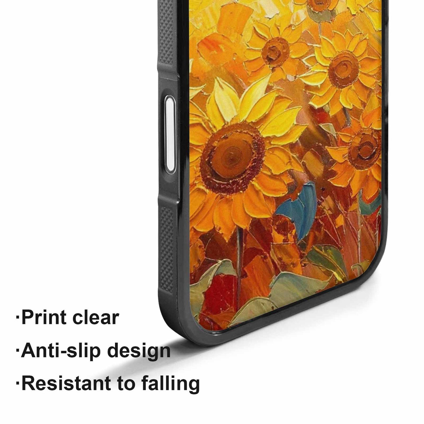 iPhone 17 Case — Impressionist Sunflower Brushstroke Pattern Floral, Custom Phone Case