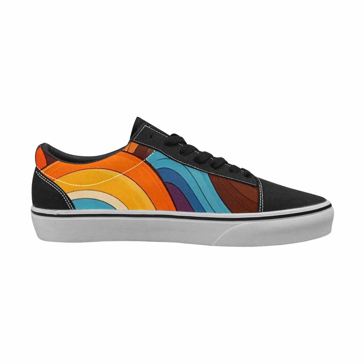 MEN'S Groovy 70S Peace Canvas Lace-Up Wallpaper Art Custom Shoes
