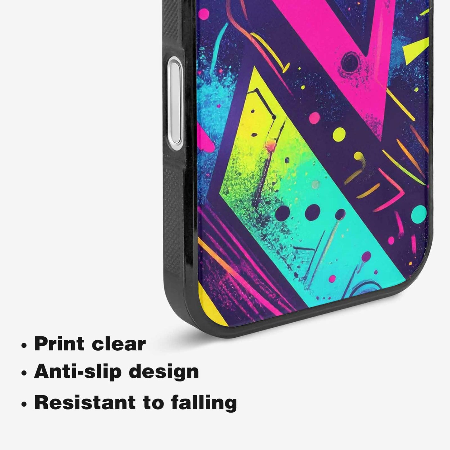 iPhone 16 Plus Case — Memphis Squiggles Triangles Dots, Custom Made Phone Cover