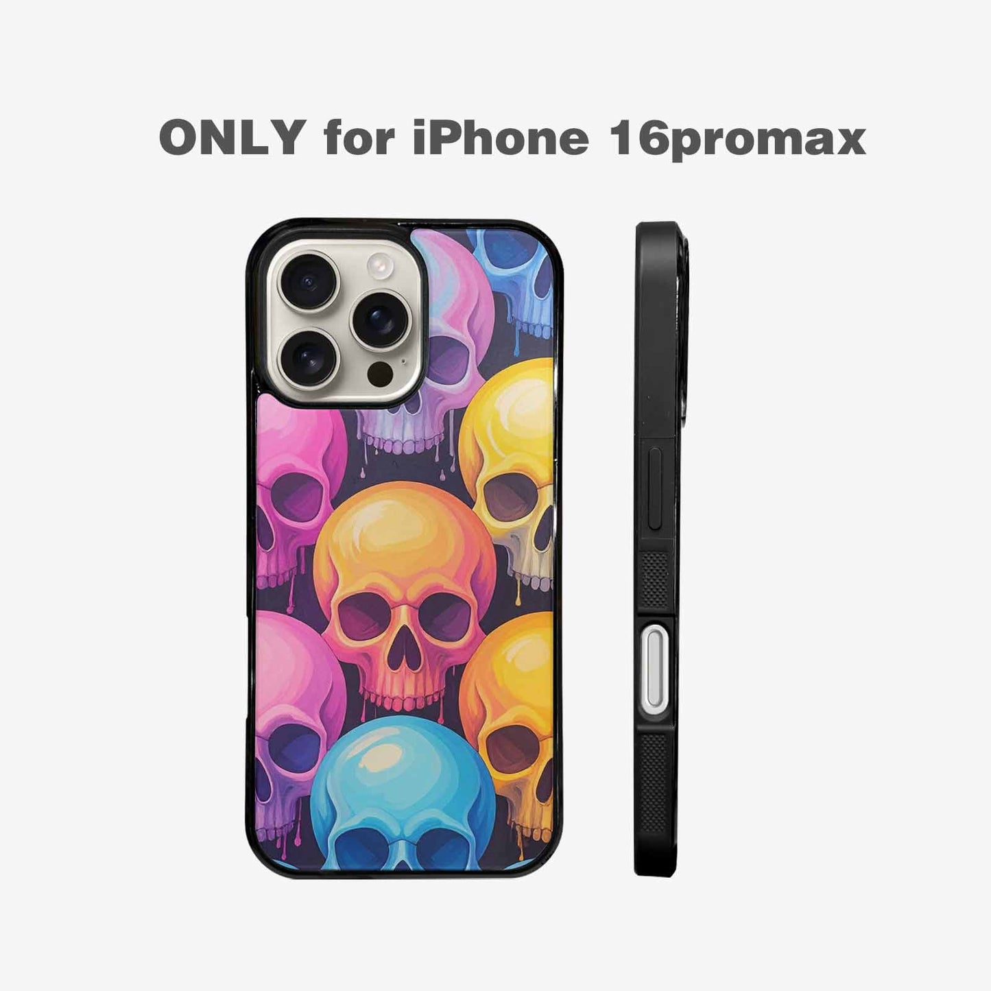 iPhone 16 Pro Max Case — Dripping Candy Skulls, Original Design Phone Case